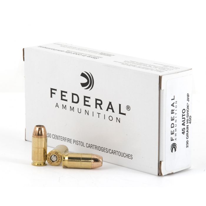 Federal Hi-Shok .45Auto 50/BOX HI JHP 230gr Duty ammo ammunition