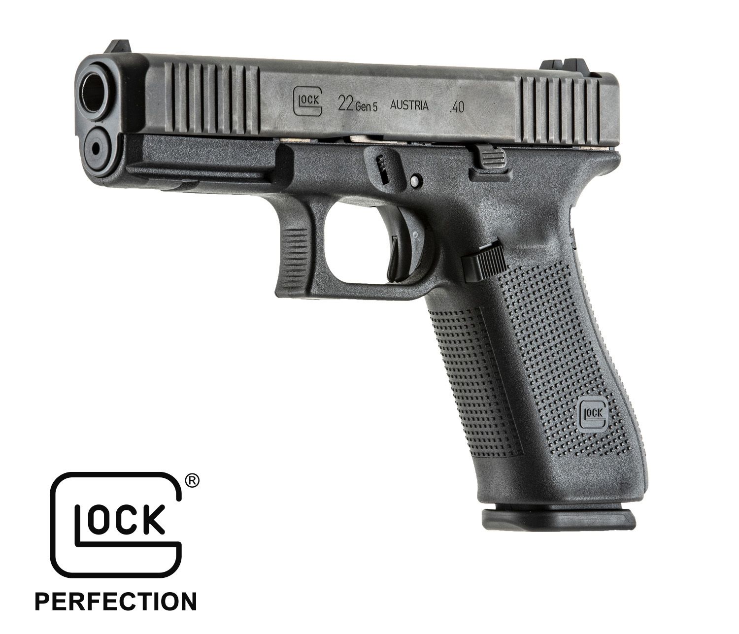 GLOCK 22 Gen5 The 40 S&W caliber closes the gap between the .45 Auto  calibers and the 9x19 service calibers. The G22 is now available with Gen5  technologies including the nDLC finish