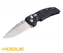 Hogue EX-01 4" Folder Drop Point Blade Tumble Finish G10 Frame Tread - Solid Black