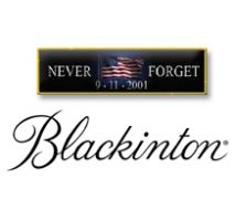 Blackinton 1 3/8" x 3/8" Black Screen Flag w/ Clutch Back