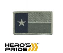 Hero's Pride TX Flag Patch Green w/ hook fastener