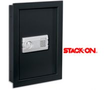 Stack-On® Wall Safe W/Electronic Lock Black 2 Shelves
