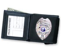 Strong Double ID Dress Wallet with Recessed Badge Holder