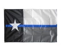 Thin Blue Line Texas Flag Sewn
