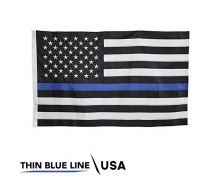 Thin Blue Line Embroidered American Blue Line Flag 3'x5'